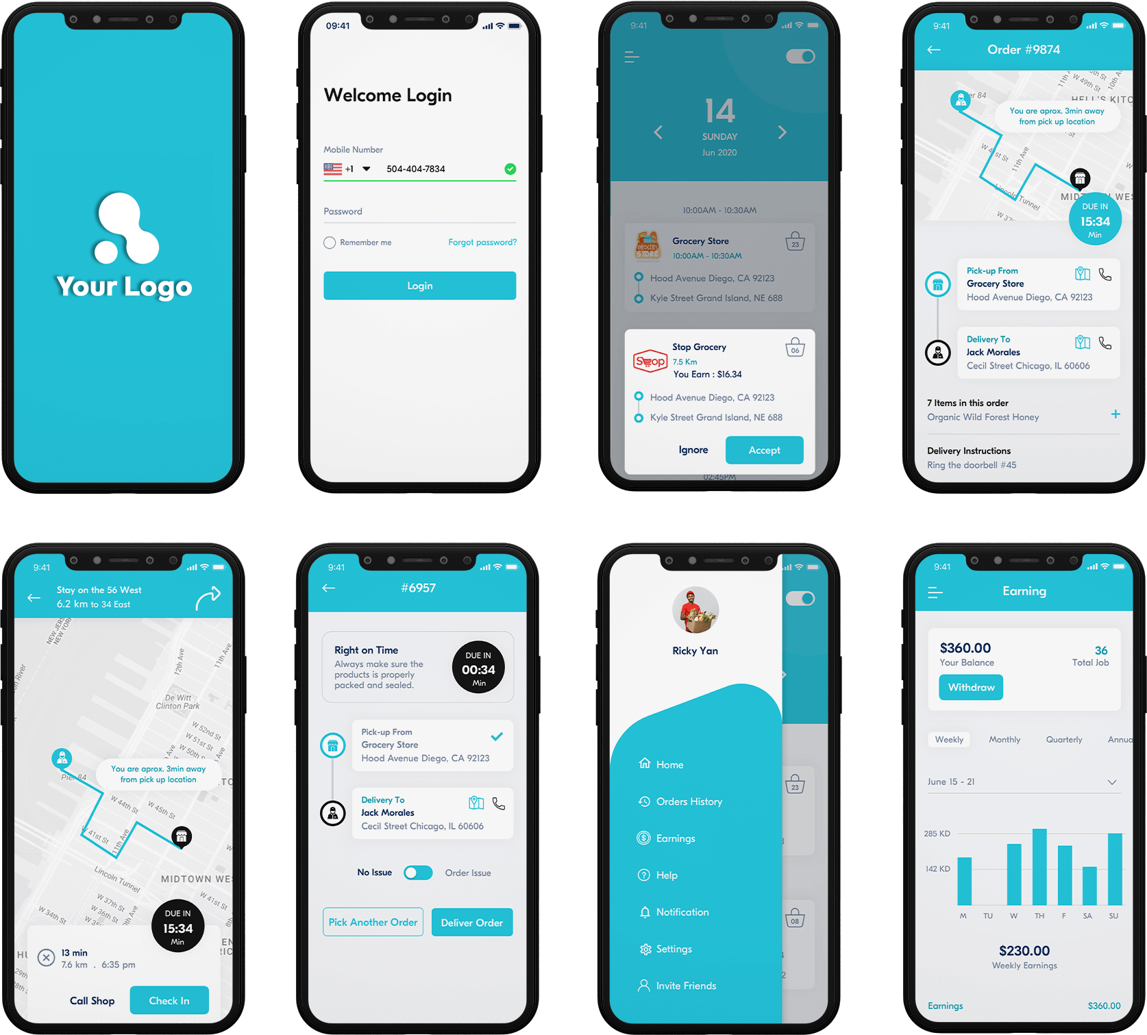 delivery boy app design