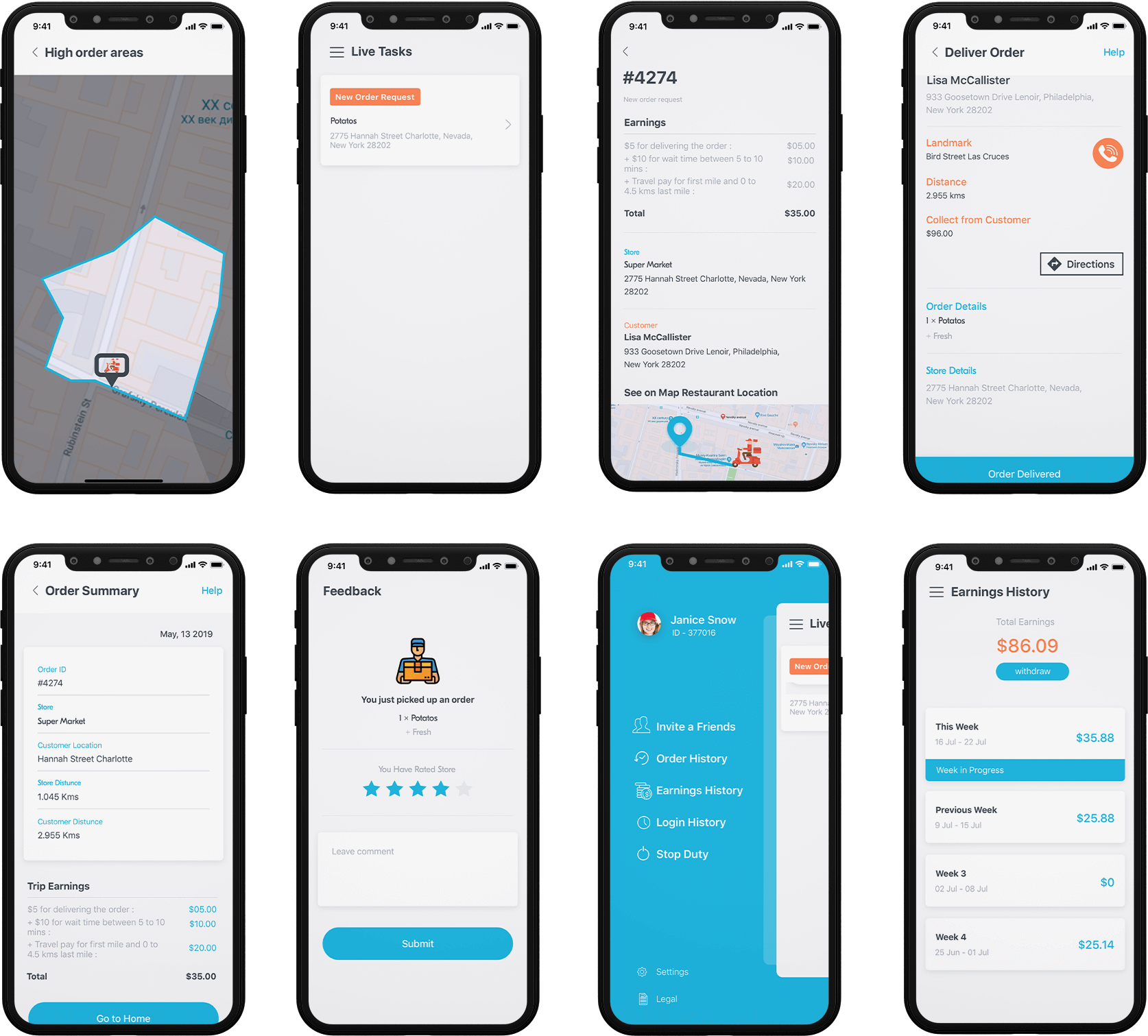 delivery boy app design