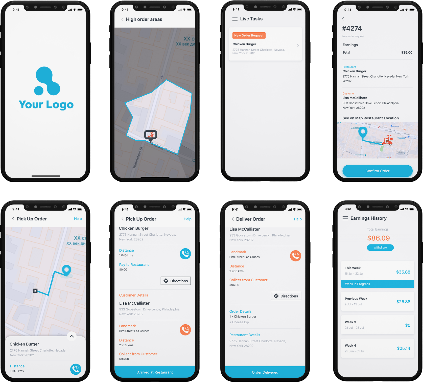 delivery boy app design