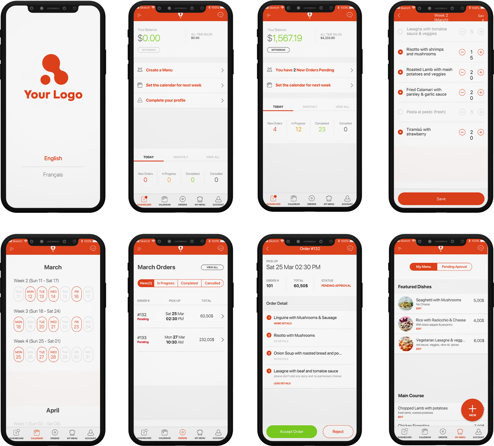 restaurant app design