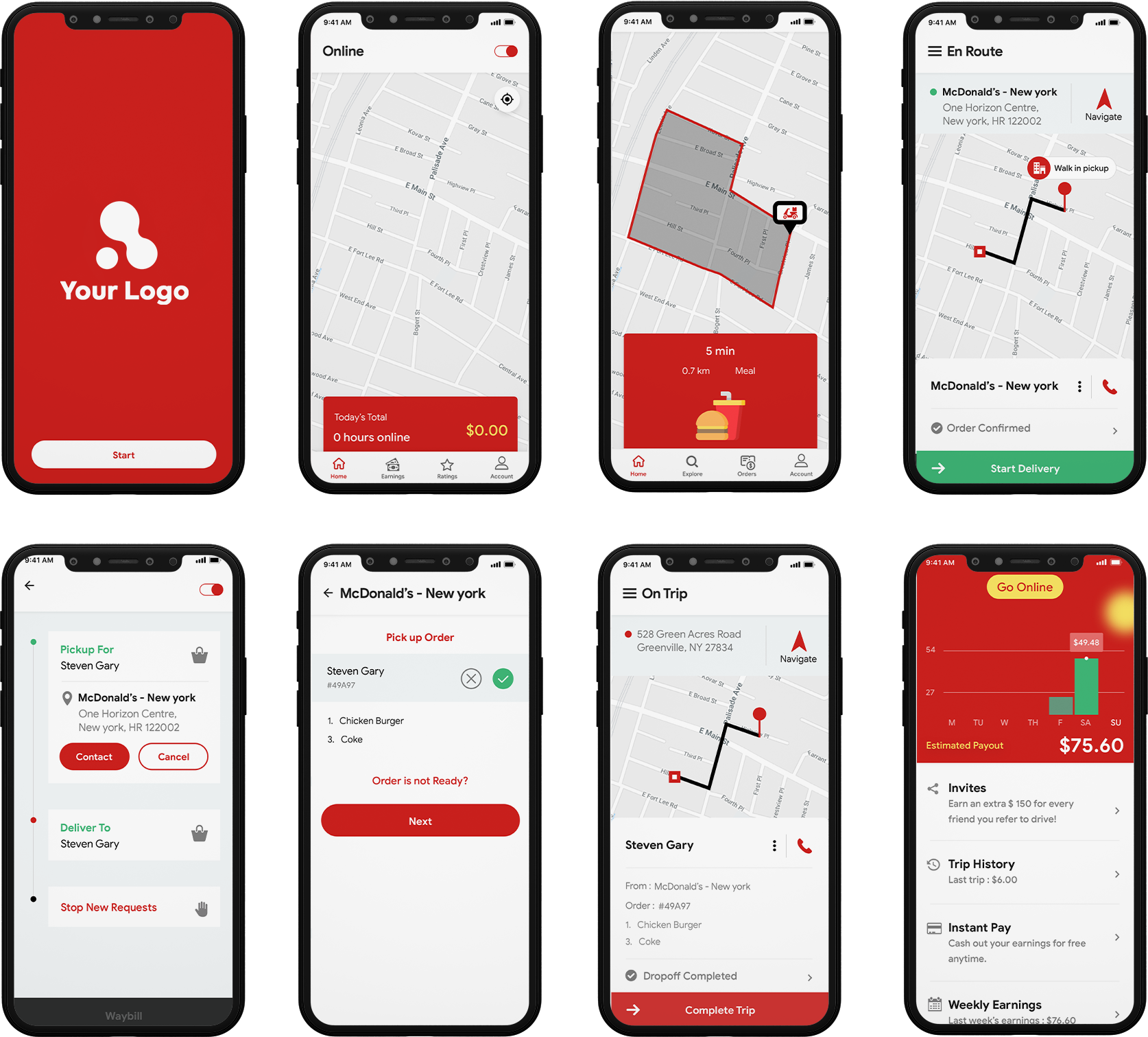 restaurant app design