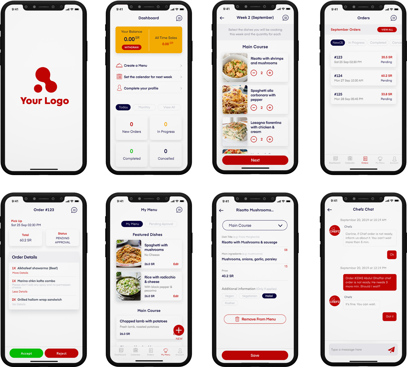 restaurant app screenshot