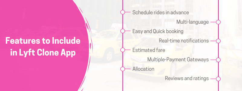 lyft clone app features