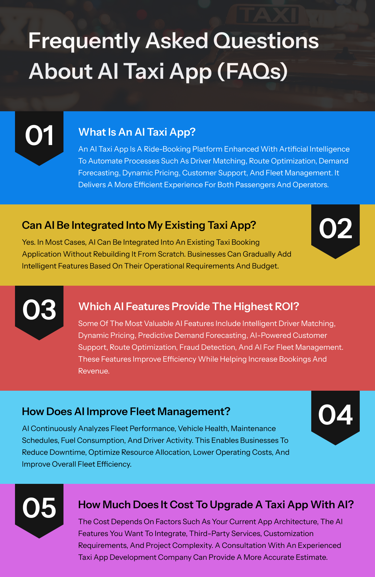 AI taxi app FAQs