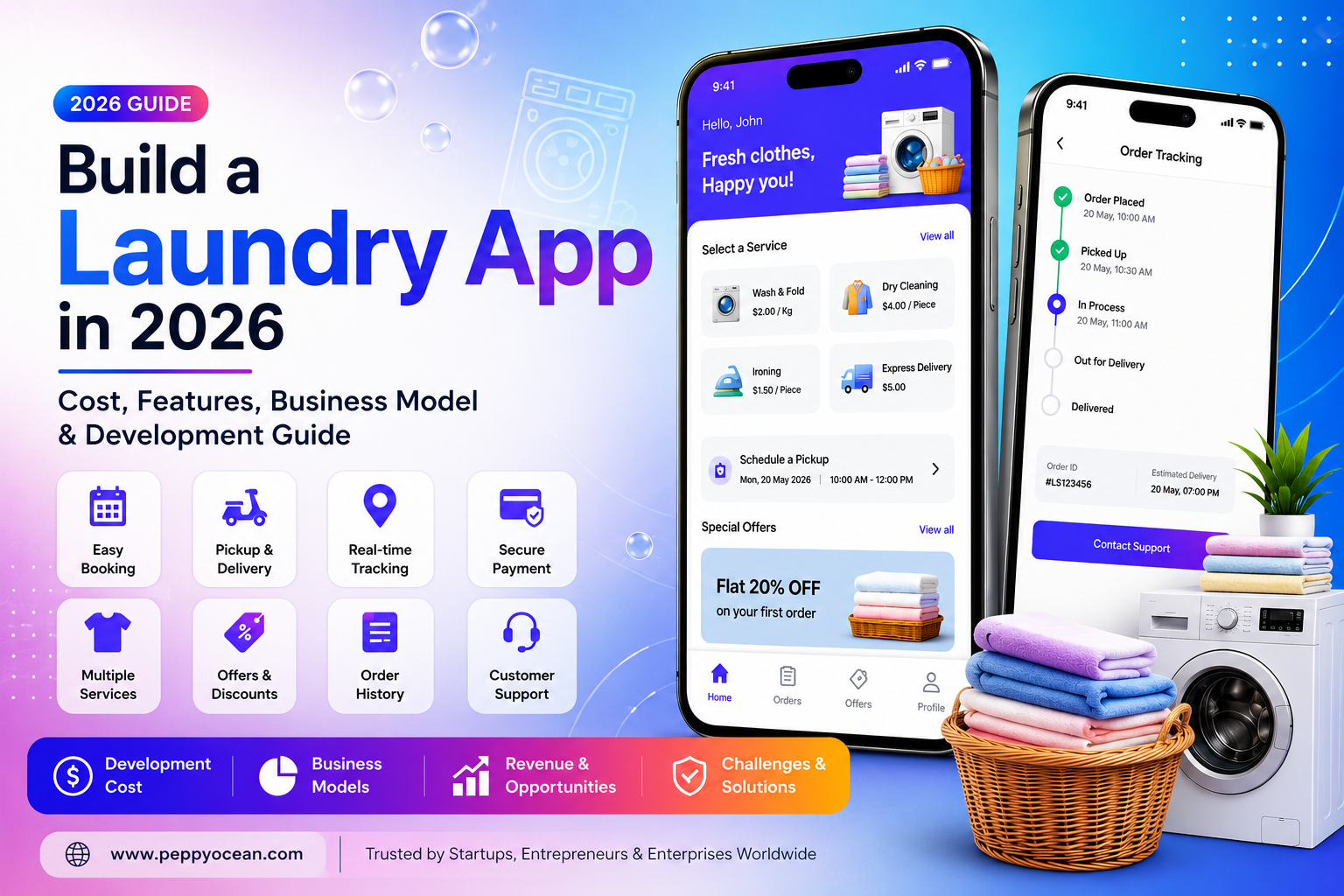 Build a Laundry App in 2026: Business Model, Features, Cost, Revenue & Challenges