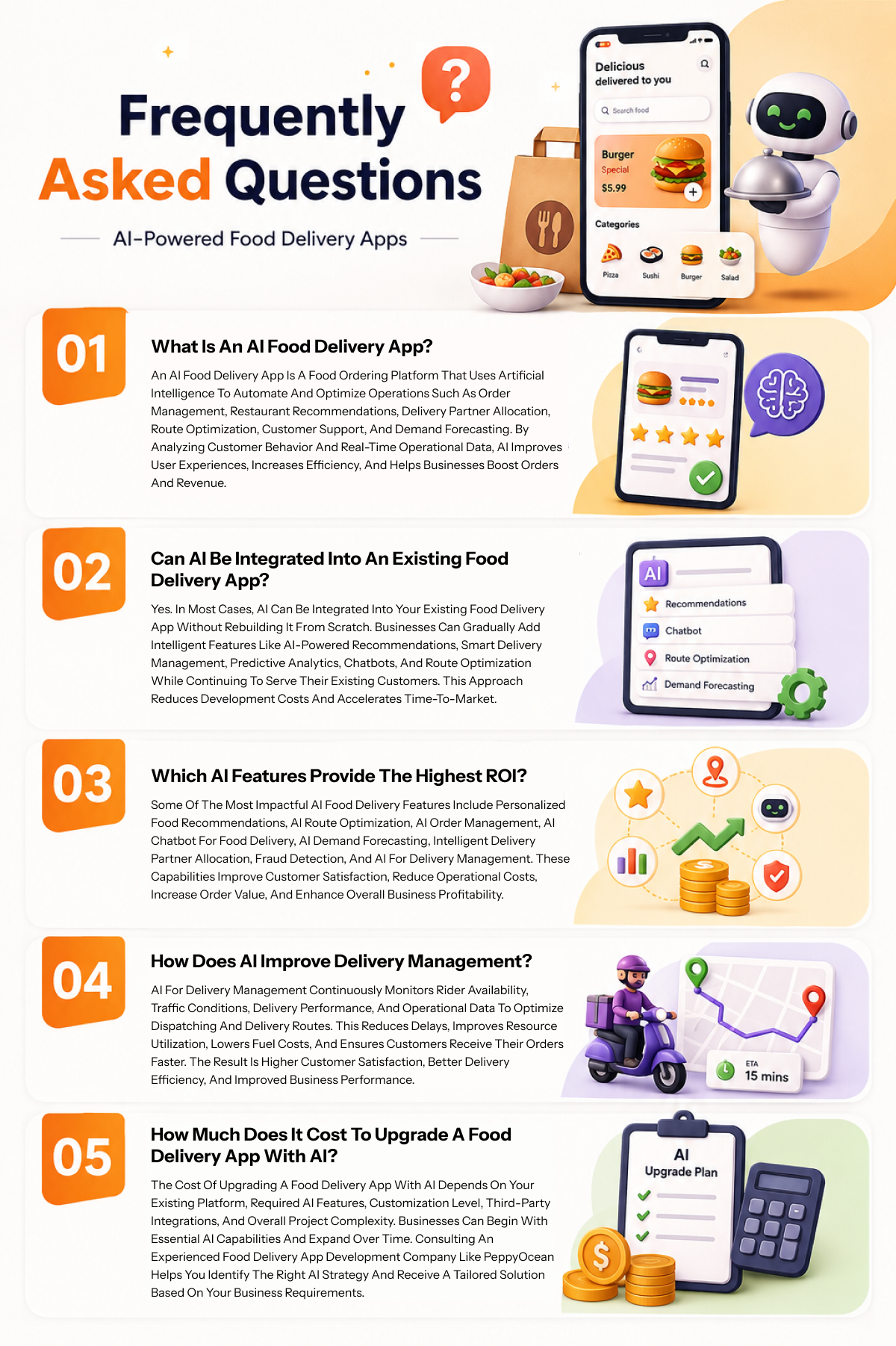 AI food delivery app FAQs